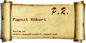 Papszt Róbert névjegykártya