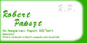 robert papszt business card